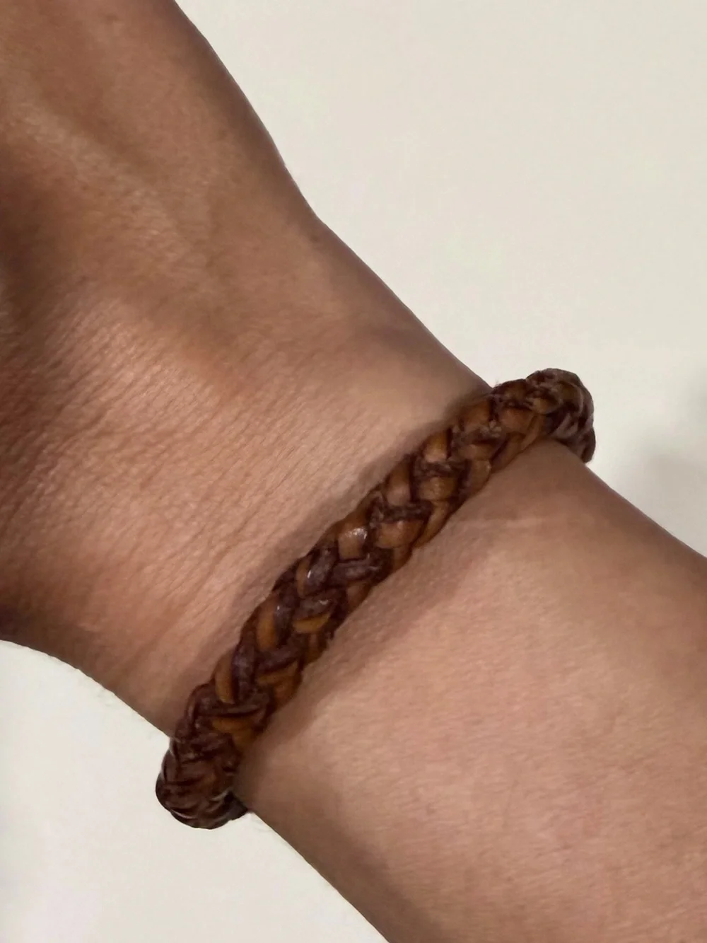 LIKE NEW! Men's Braided Leather Bracelet - Brown